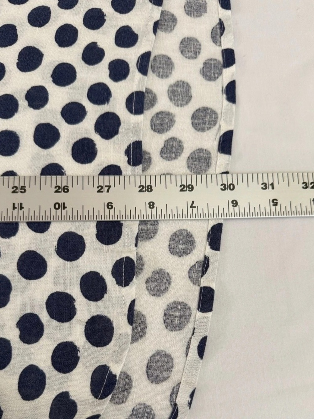 Hester & Orchard Polka Dot Linen Blend Blouse in White & Blue Size Large NWT - Picture 10 of 11
